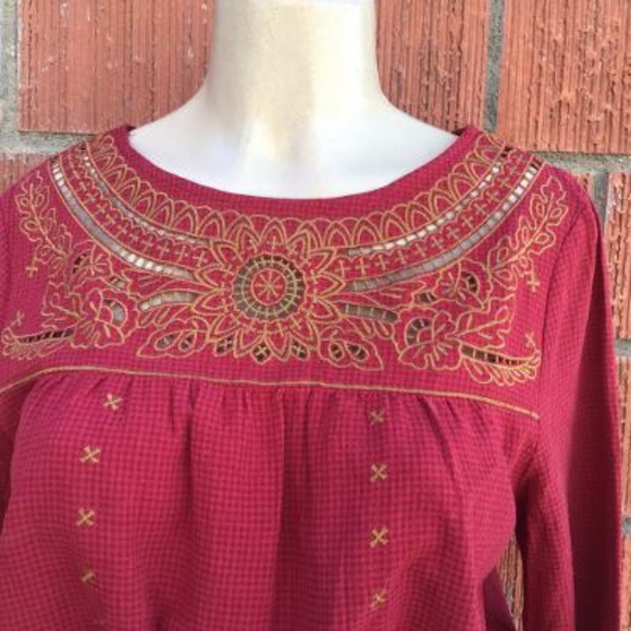 CURRENT AIR Burgundy Embroidered Blouson Dress - Picture 3 of 8